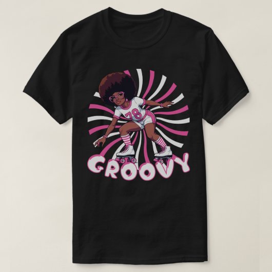 Groovy Rolschaatser – Retro 70s Vibes T-shirt (Design voorkant)