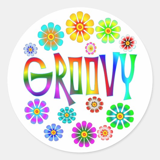 GROOVY RONDE STICKER (Voorkant)