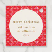 Groovy rood roze retro Schattigee aangepaste naam  Bedankjes Labels (Achterkant)