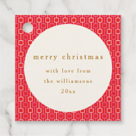 Groovy rood roze retro Schattigee aangepaste naam  Bedankjes Labels