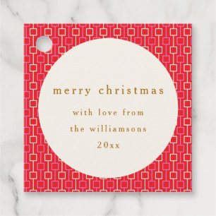 Groovy rood roze retro Schattigee aangepaste naam Bedankjes Labels