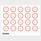 Groovy rood roze retro Schattigee aangepaste naam  Ronde Sticker (Vel)