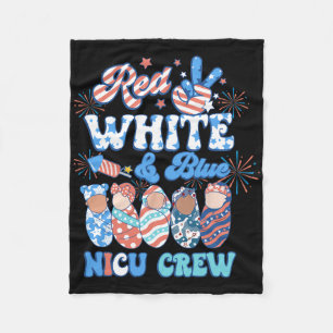 Groovy Rood Wit Blauw NICU Crew NICU Nurse 4e van Fleece Deken