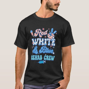 Groovy Rood Wit Blauwe Rehab Bemanning Rehab Verpl T-shirt
