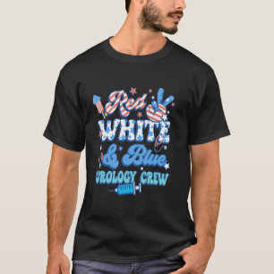 Groovy Rood Wit Blauwe Urologie Bemanning Urologie T-shirt