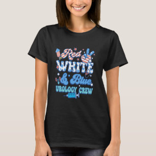 Groovy Rood Wit Blauwe Urologie Crew Urologie Verp T-shirt