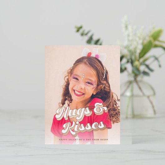 Groovy Roos Gold Valentijnsdag foto Folie Feestdagen Briefkaart (Staand Voorkant)