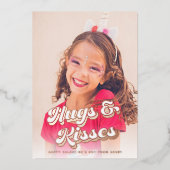 Groovy Roos Gold Valentijnsdag Fotokaart Folie Feestdagenkaart (Voorkant)