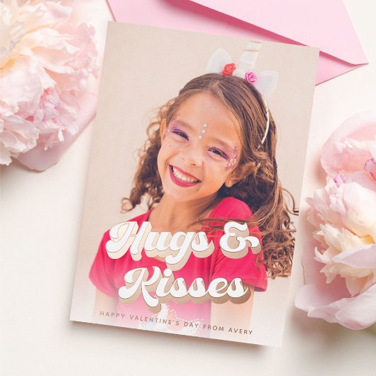 Groovy Roos Gold Valentijnsdag Fotokaart Folie Feestdagenkaart