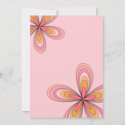 Groovy Roze 40e Verjaardagsfeestje 70s Hippie Bloe Kaart (Achterkant)