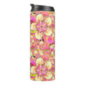 groovy roze bloempatroon thermosbeker (Geroteerd rechts)