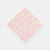 Groovy Roze Daisy Verjaardag servetten – Retro Boh (Hoek)