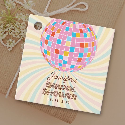 Groovy Roze Disco Bal Bruidsfeest Bedankt Bedankjes Labels