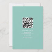 Groovy roze en aqua bloemen 70s geïnspireerd foto save the date (Achterkant)