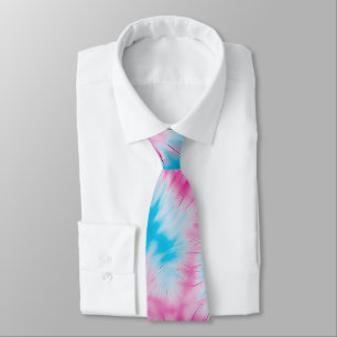 Groovy Roze en Blauwe Tie Dye Stropdas
