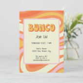 Groovy Roze en Oranje Bunco Kaart (Staand voorkant)