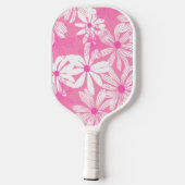 Groovy roze floral Monogram & naam op maat Pickleball Paddle (Achterkant)