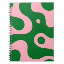 Groovy Roze & Groen Abstract Spiral Notitieboek