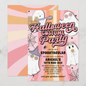 Groovy Roze Halloween Meisje Kostuum Verjaardagsfe Kaart (Voorkant / Achterkant)