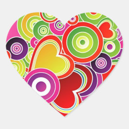 Groovy Roze Hart Hart Sticker