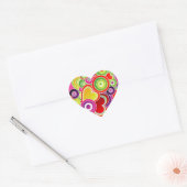 Groovy Roze Harten Hart Sticker (Envelop)