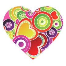 Groovy Roze Harten Hart Sticker