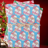Groovy  roze kerstman gelooft Kerstmis Inpakpapier Vel