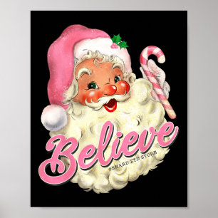 Groovy roze kerstman gelooft Kerstmis Poster
