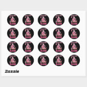Groovy Roze Kerstmis Koffie Sleigh Meisje Sleigh X Ronde Sticker (Vel)