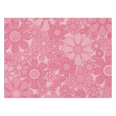 Groovy Roze Retro 60s 70s Bloemen Patroon Tafelkleed (Voorkant (Horizontaal))