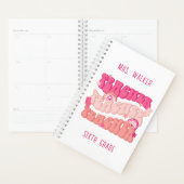 Groovy Roze Retro Leraar Planner (Display)