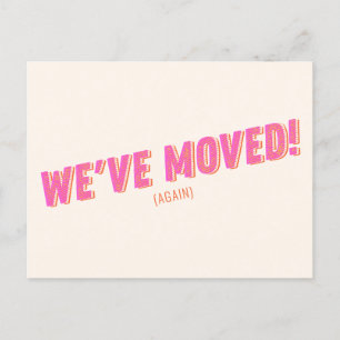 Groovy Roze We Zijn Verhuisd Nieuwe Verhuisbericht Briefkaart