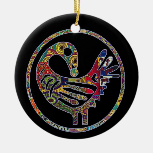 Groovy Sankofa Bird Keramisch Ornament (Voorkant)