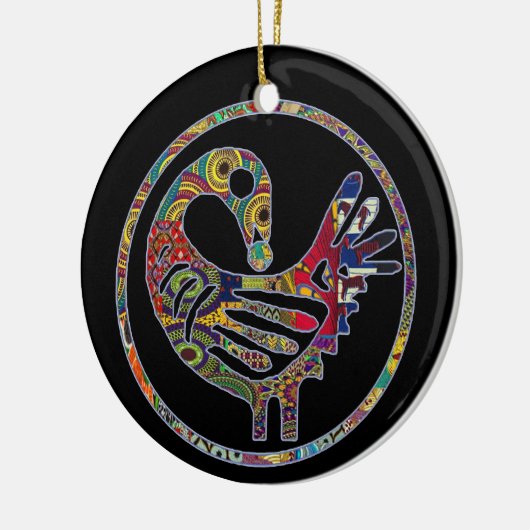 Groovy Sankofa Bird Keramisch Ornament (Links)