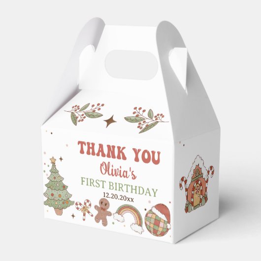 Groovy Santa Kerstmis Verjaardagsfeestje Favor Box Bedankdoosjes (Voorkant Zijde)