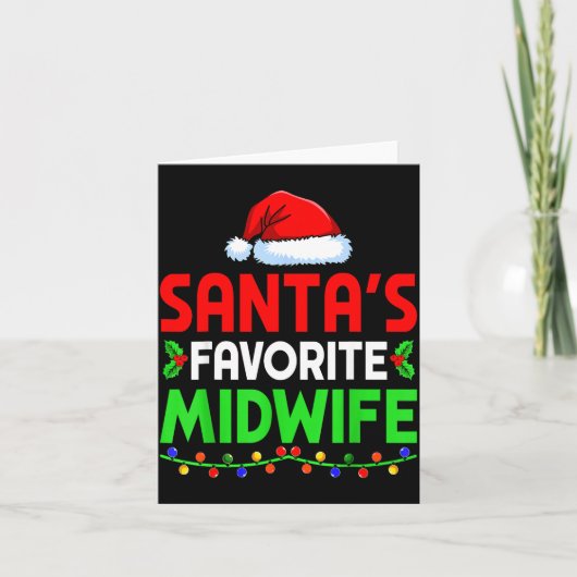 Groovy Santa's Favorite Midwife Nurse Christmas Sa Kaart (Voorkant)