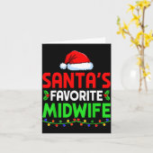 Groovy Santa's Favorite Midwife Nurse Christmas Sa Kaart (Gele Bloem)