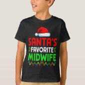 Groovy Santa's Favorite Midwife Nurse Christmas Sa T-shirt (Voorkant)