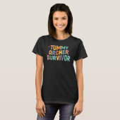 Groovy Sarcastic Tummy Ache Survivor T-shirt (Voorkant volledig)