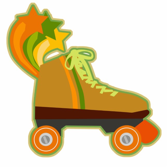 Groovy Schaats Cutout Sculpture Staand Fotobeeldje (Voorkant)