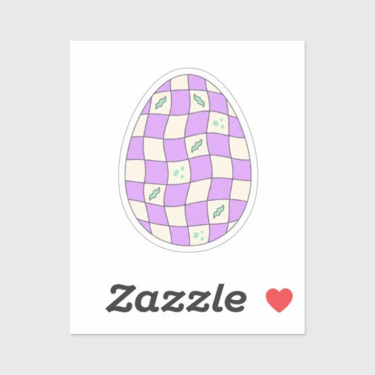 Groovy Schachbrett Paas Ei Pastel Retro Sticker (Vel)