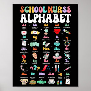 Groovy Schattige Abc Schoolverpleegster Alfabet Te Poster