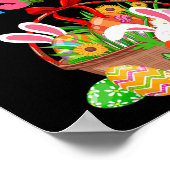 Groovy Schattige Bunny Easter Egg Bysket Paasdag G Poster (Hoek)