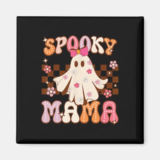 Groovy Schattige Ghost Spooky Mama Halloween Kostu Magneet (Voorkant)