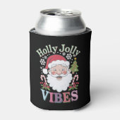 Groovy Schattigee Kerstman Holly Jolly Vibes Xmas Blikjeskoeler (Blikje Voorkant)