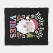 Groovy Schattigee Kerstman Holly Jolly Vibes Xmas Fleece Deken (Voorkant (Horizontaal))