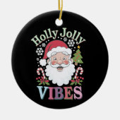 Groovy Schattigee Kerstman Holly Jolly Vibes Xmas Keramisch Ornament (Voorkant)