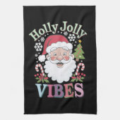 Groovy Schattigee Kerstman Holly Jolly Vibes Xmas Theedoek (Verticaal)