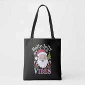 Groovy Schattigee Kerstman Holly Jolly Vibes Xmas Tote Bag (Voorkant)