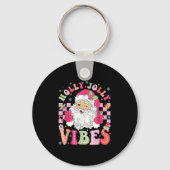Groovy Schattigee Kerstman Kerstvibes Xmas Sleutelhanger (Voorkant)